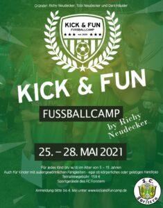 Read more about the article Kick & Fun Fußballcamp 2021 – FC Forstern – Anmeldung ab heute möglich