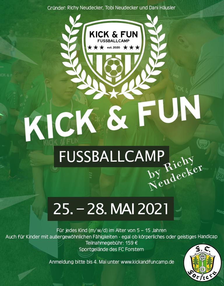 You are currently viewing Kick & Fun Fußballcamp 2021 – FC Forstern – Anmeldung ab heute möglich