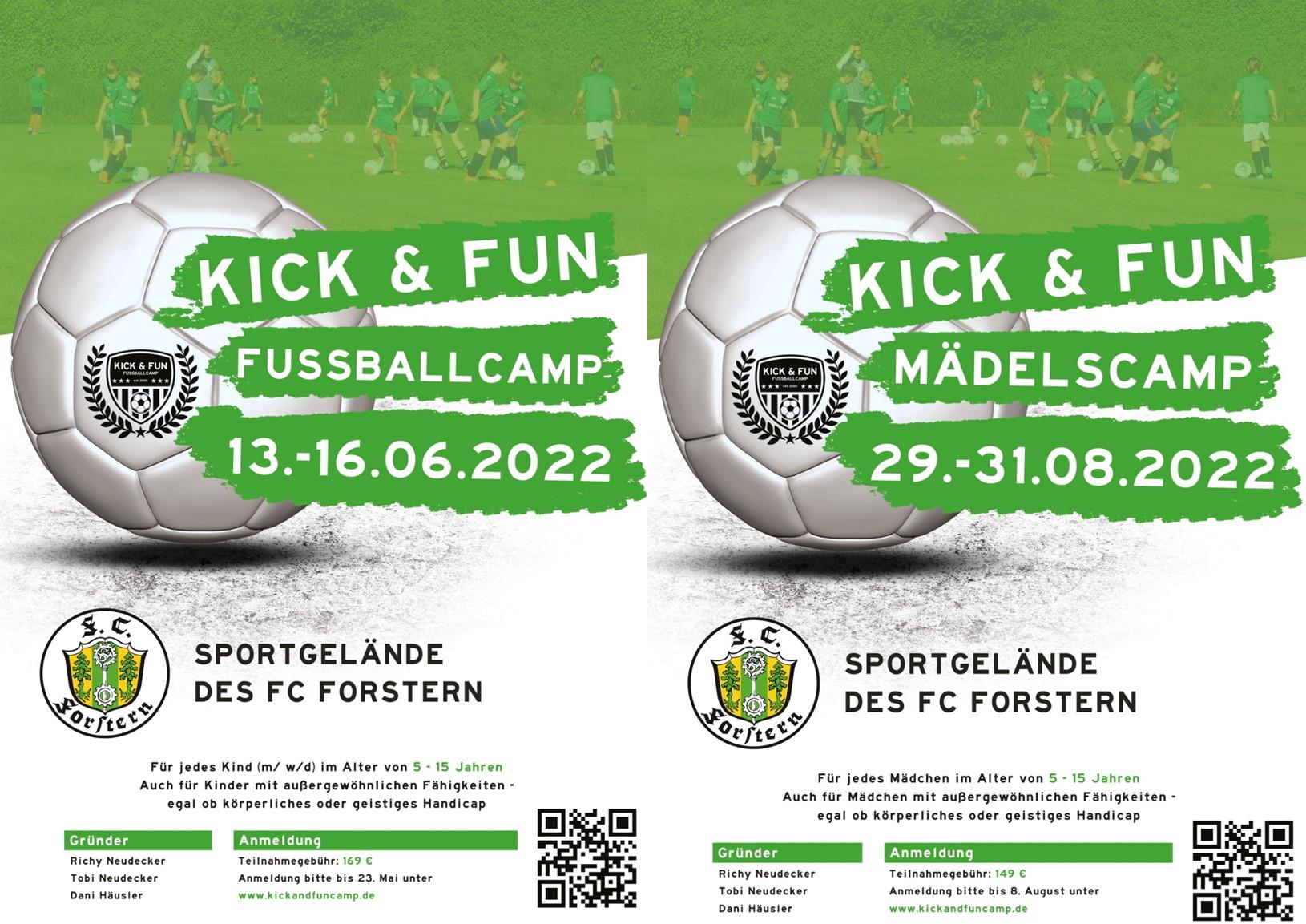 Read more about the article Kick & Fun Fußballcamp 2022 – FC Forstern – Anmeldung ab sofort möglich!