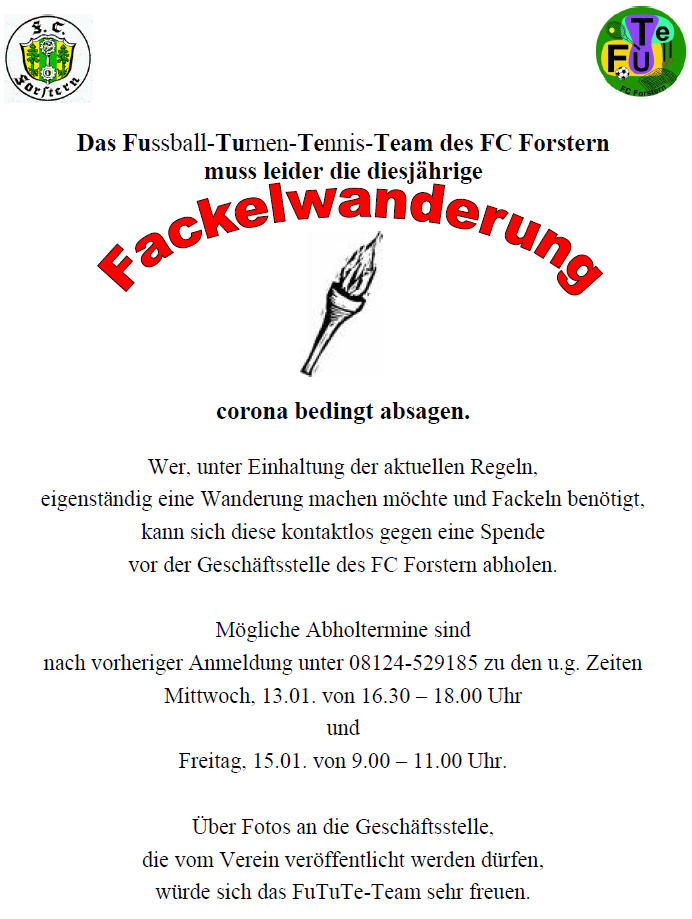Read more about the article Fackelwanderung 2021 – Absage und Alternative