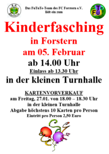 Read more about the article Einladung zum Kinderfasching am 5. Februar 2023